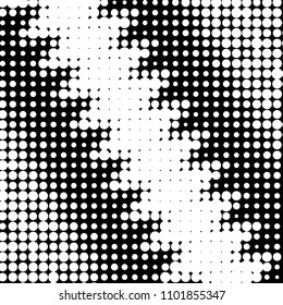 Spotted black and white grunge vector line background. Abstract halftone illustration background. Grunge grid polka dot background pattern
