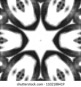 Spotted black and white grunge vector line background. Abstract halftone illustration background. Grunge grid polka dot background pattern
