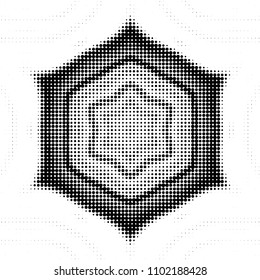 Spotted black and white grunge vector line background. Abstract halftone illustration background. Grunge grid polka dot background pattern
