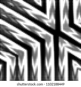 Spotted black and white grunge vector line background. Abstract halftone illustration background. Grunge grid polka dot background pattern

