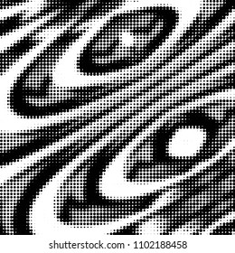 Spotted black and white grunge vector line background. Abstract halftone illustration background. Grunge grid polka dot background pattern
