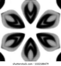 Spotted black and white grunge vector line background. Abstract halftone illustration background. Grunge grid polka dot background pattern
