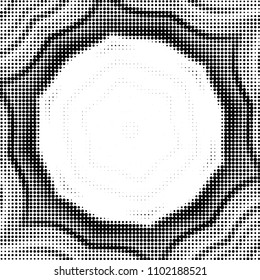 Spotted black and white grunge vector line background. Abstract halftone illustration background. Grunge grid polka dot background pattern
