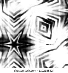 Spotted black and white grunge vector line background. Abstract halftone illustration background. Grunge grid polka dot background pattern
