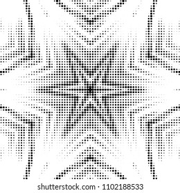 Spotted black and white grunge vector line background. Abstract halftone illustration background. Grunge grid polka dot background pattern
