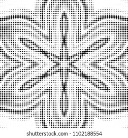 Spotted black and white grunge vector line background. Abstract halftone illustration background. Grunge grid polka dot background pattern
