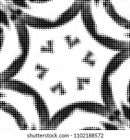Spotted black and white grunge vector line background. Abstract halftone illustration background. Grunge grid polka dot background pattern
