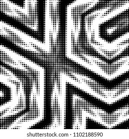 Spotted black and white grunge vector line background. Abstract halftone illustration background. Grunge grid polka dot background pattern
