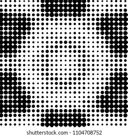 Spotted black and white grunge vector line background. Abstract halftone illustration background. Grunge grid polka dot background pattern
