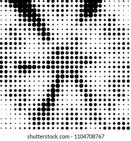 Spotted black and white grunge vector line background. Abstract halftone illustration background. Grunge grid polka dot background pattern
