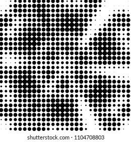 Spotted black and white grunge vector line background. Abstract halftone illustration background. Grunge grid polka dot background pattern
