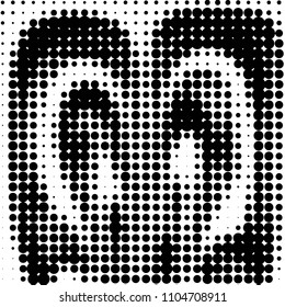 Spotted black and white grunge vector line background. Abstract halftone illustration background. Grunge grid polka dot background pattern
