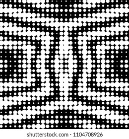 Spotted black and white grunge vector line background. Abstract halftone illustration background. Grunge grid polka dot background pattern
