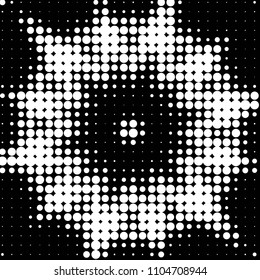 Spotted black and white grunge vector line background. Abstract halftone illustration background. Grunge grid polka dot background pattern
