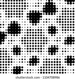 Spotted black and white grunge vector line background. Abstract halftone illustration background. Grunge grid polka dot background pattern
