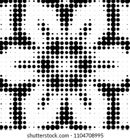 Spotted black and white grunge vector line background. Abstract halftone illustration background. Grunge grid polka dot background pattern
