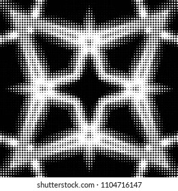 Spotted black and white grunge vector line background. Abstract halftone illustration background. Grunge grid polka dot background pattern

