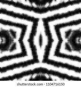 Spotted black and white grunge vector line background. Abstract halftone illustration background. Grunge grid polka dot background pattern
