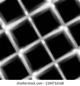 Spotted black and white grunge vector line background. Abstract halftone illustration background. Grunge grid polka dot background pattern
