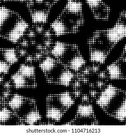 Spotted black and white grunge vector line background. Abstract halftone illustration background. Grunge grid polka dot background pattern
