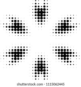 Spotted black and white grunge vector line background. Abstract halftone illustration background. Grunge grid polka dot background pattern
