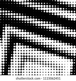 Spotted black and white grunge vector line background. Abstract halftone illustration background. Grunge grid polka dot background pattern
