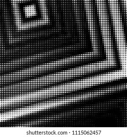 Spotted black and white grunge vector line background. Abstract halftone illustration background. Grunge grid polka dot background pattern
