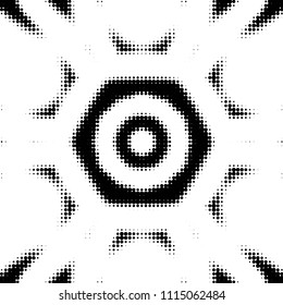 Spotted black and white grunge vector line background. Abstract halftone illustration background. Grunge grid polka dot background pattern
