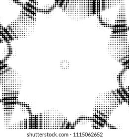 Spotted black and white grunge vector line background. Abstract halftone illustration background. Grunge grid polka dot background pattern

