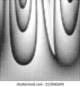 Spotted black and white grunge vector line background. Abstract halftone illustration background. Grunge grid polka dot background pattern
