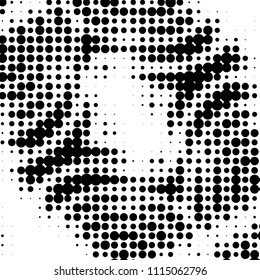 Spotted black and white grunge vector line background. Abstract halftone illustration background. Grunge grid polka dot background pattern
