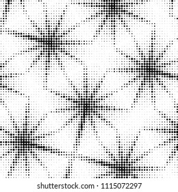 Spotted black and white grunge vector line background. Abstract halftone illustration background. Grunge grid polka dot background pattern
