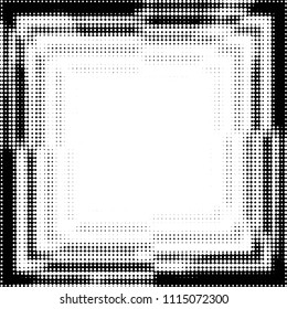 Spotted black and white grunge vector line background. Abstract halftone illustration background. Grunge grid polka dot background pattern

