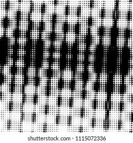 Spotted black and white grunge vector line background. Abstract halftone illustration background. Grunge grid polka dot background pattern
