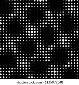 Spotted black and white grunge vector line background. Abstract halftone illustration background. Grunge grid polka dot background pattern
