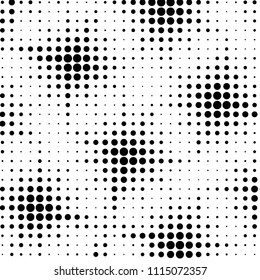 Spotted black and white grunge vector line background. Abstract halftone illustration background. Grunge grid polka dot background pattern
