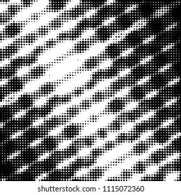 Spotted black and white grunge vector line background. Abstract halftone illustration background. Grunge grid polka dot background pattern
