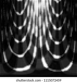Spotted black and white grunge vector line background. Abstract halftone illustration background. Grunge grid polka dot background pattern
