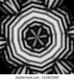 Spotted black and white grunge vector line background. Abstract halftone illustration background. Grunge grid polka dot background pattern
