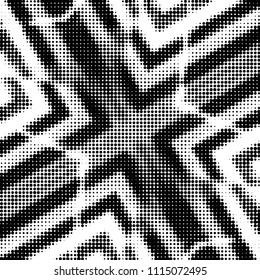 Spotted black and white grunge vector line background. Abstract halftone illustration background. Grunge grid polka dot background pattern
