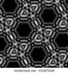 Spotted black and white grunge vector line background. Abstract halftone illustration background. Grunge grid polka dot background pattern
