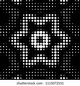 Spotted black and white grunge vector line background. Abstract halftone illustration background. Grunge grid polka dot background pattern
