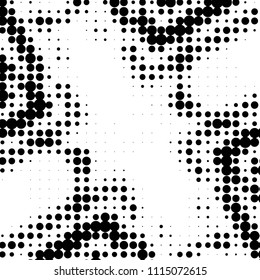 Spotted black and white grunge vector line background. Abstract halftone illustration background. Grunge grid polka dot background pattern
