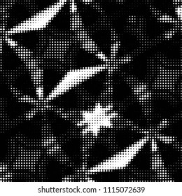 Spotted black and white grunge vector line background. Abstract halftone illustration background. Grunge grid polka dot background pattern
