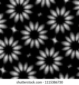 Spotted black and white grunge vector line background. Abstract halftone illustration background. Grunge grid polka dot background pattern
