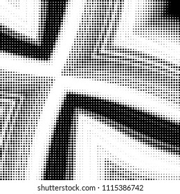 Spotted black and white grunge vector line background. Abstract halftone illustration background. Grunge grid polka dot background pattern
