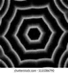 Spotted black and white grunge vector line background. Abstract halftone illustration background. Grunge grid polka dot background pattern
