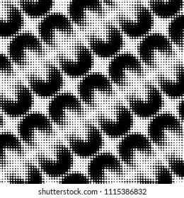 Spotted black and white grunge vector line background. Abstract halftone illustration background. Grunge grid polka dot background pattern
