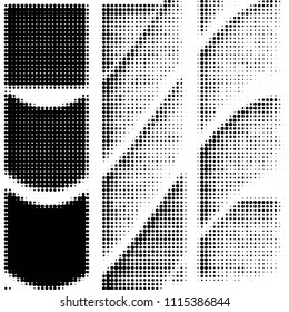 Spotted black and white grunge vector line background. Abstract halftone illustration background. Grunge grid polka dot background pattern
