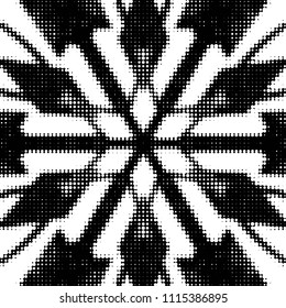 Spotted black and white grunge vector line background. Abstract halftone illustration background. Grunge grid polka dot background pattern

